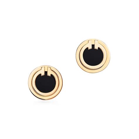 onyx circle earings similar to tiffany and co design